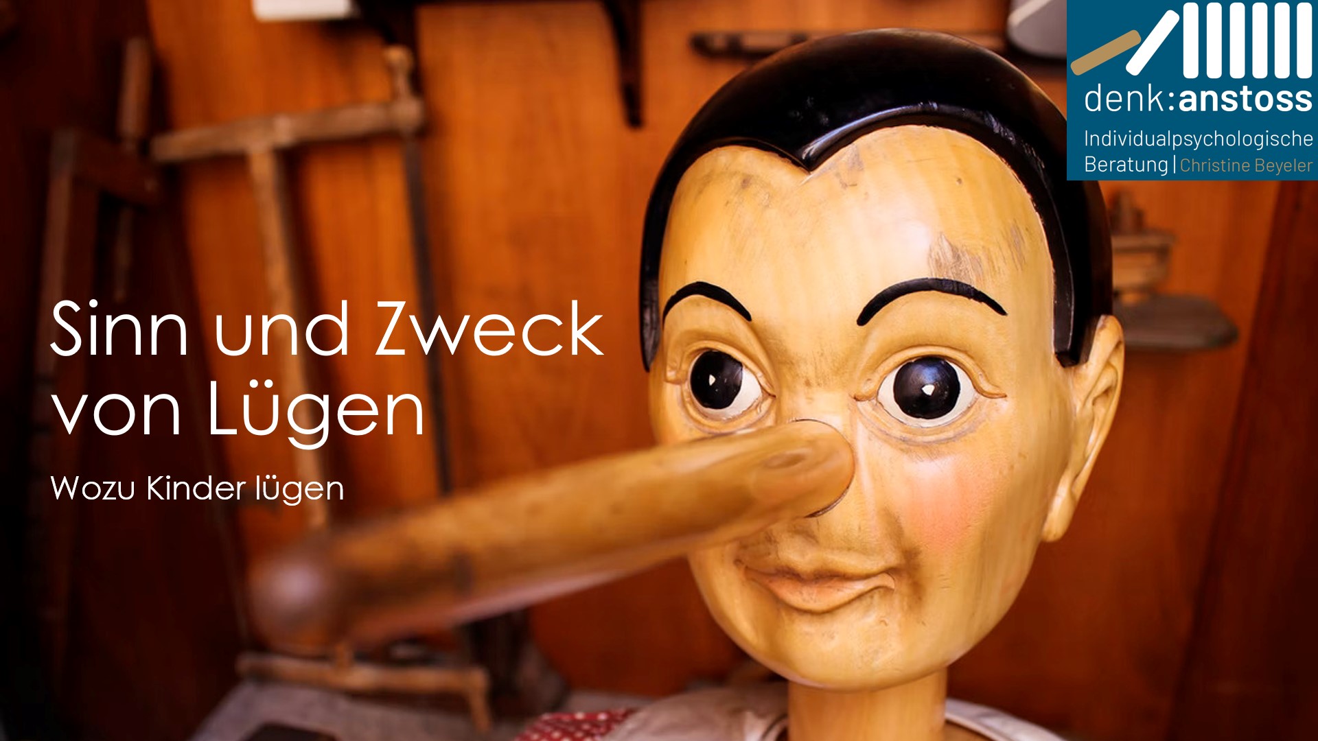 Pinocchio mit langer Nase - Header zum Seminar "Sinn und Zweck von Lügen"
